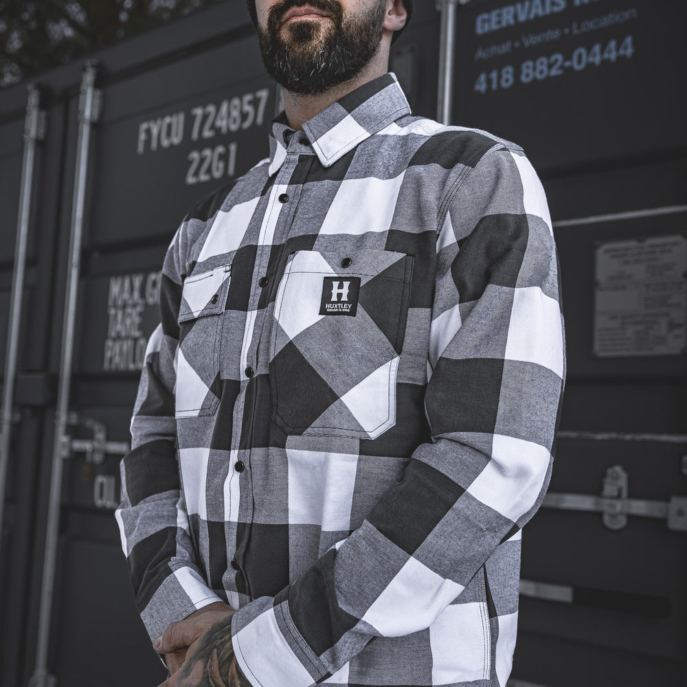 
                  
                    HD-57 Flex Flannel White/ Charcoal
                  
                