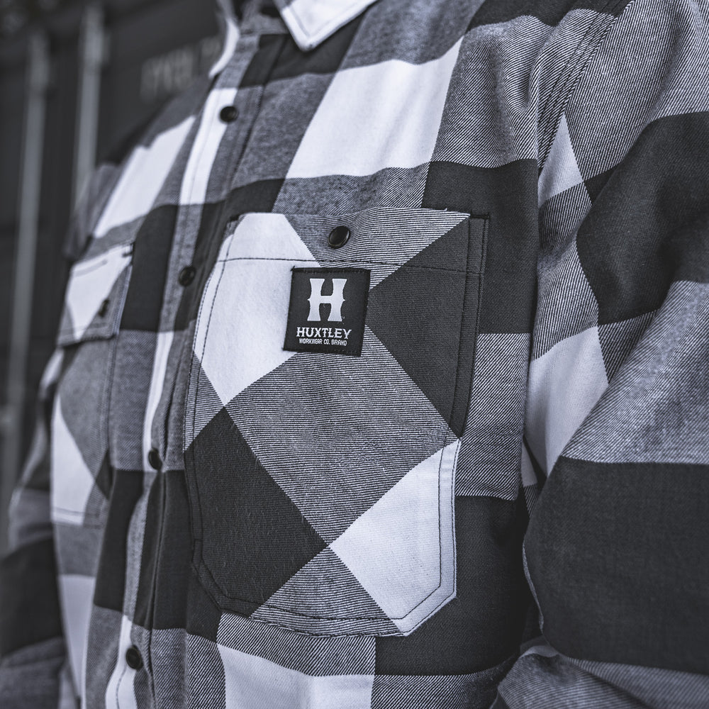 
                  
                    HD-57 Flex Flannel White/ Charcoal
                  
                