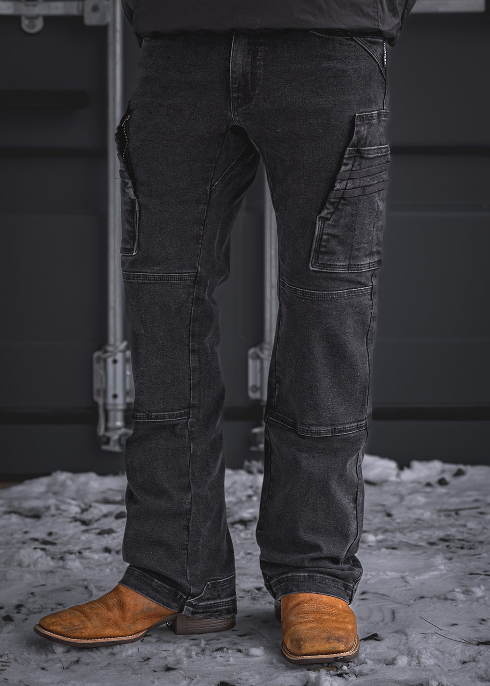 BX-1 Bootcut Work Jeans Stonewashed Black