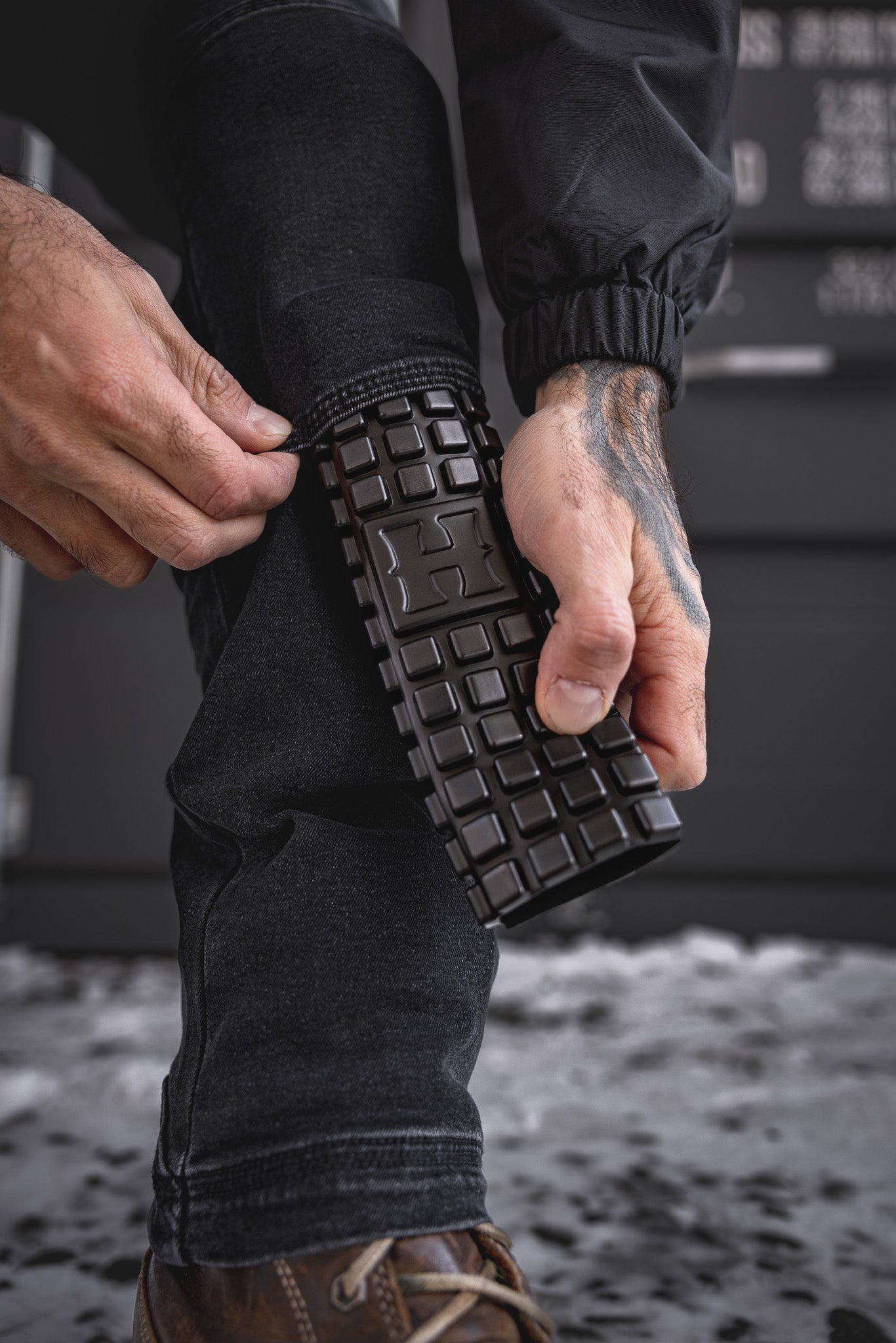 
                  
                    Jeans "Flex" FX-1 Ajusté Noir Délavé
                  
                