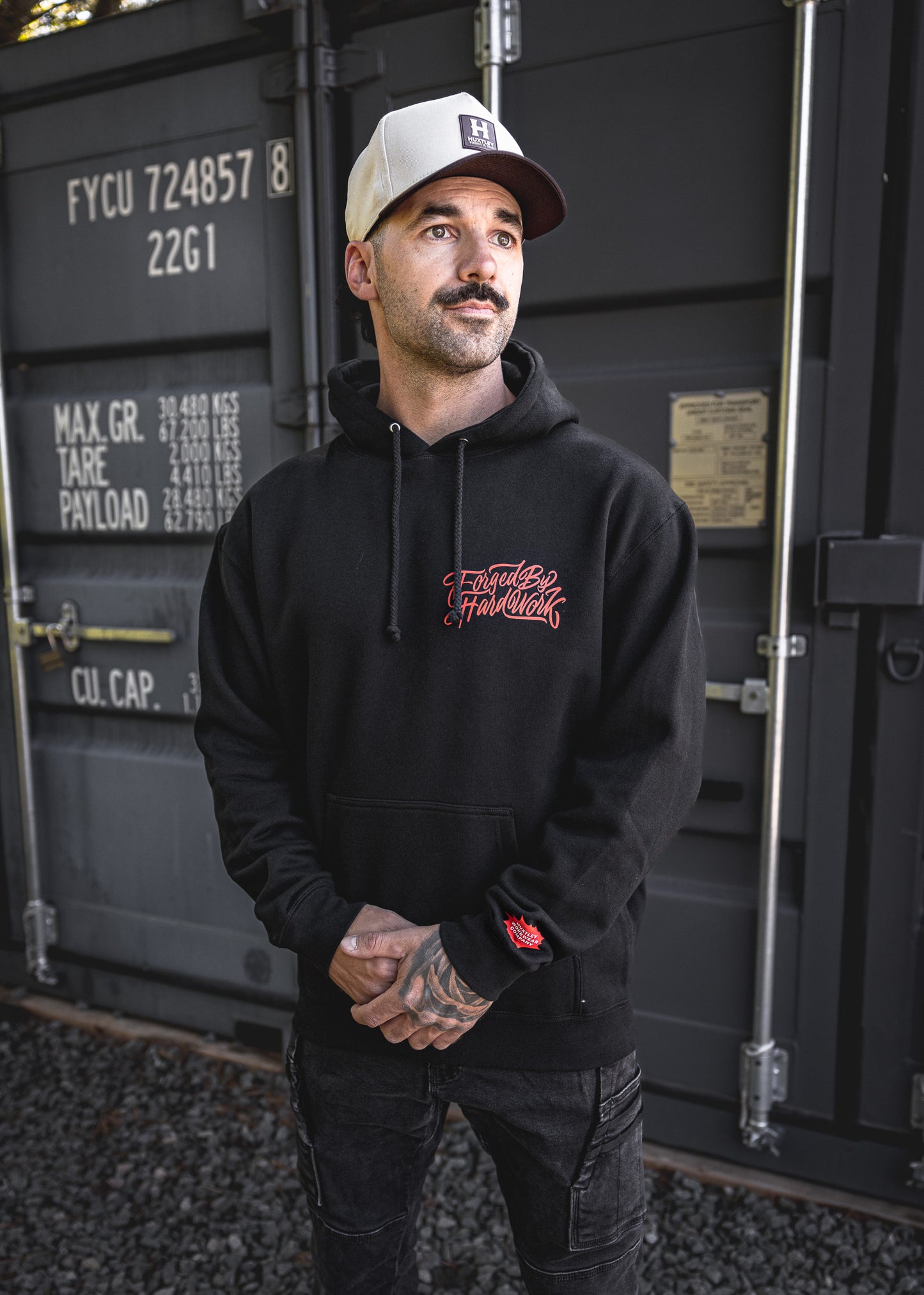 
                  
                    HX-717 Heavyweight Hoodie "Forged By Hard Work" Black
                  
                