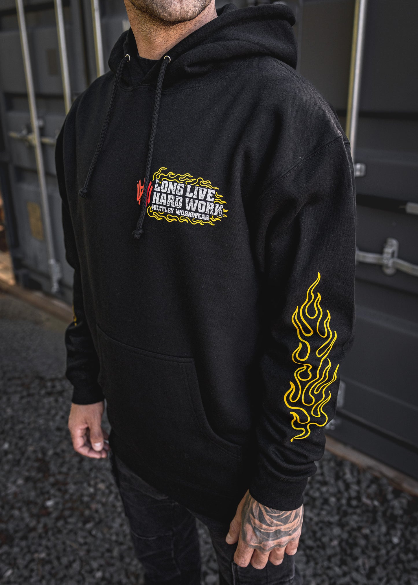 
                  
                    HX-717 Heavyweight Hoodie "Long Live Hard Work" Black
                  
                