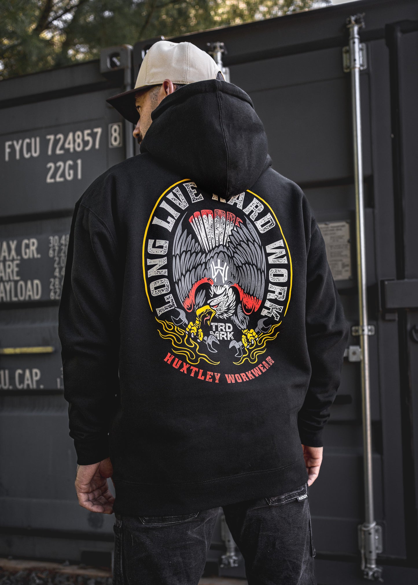 
                  
                    HX-717 Heavyweight Hoodie "Long Live Hard Work" Black
                  
                