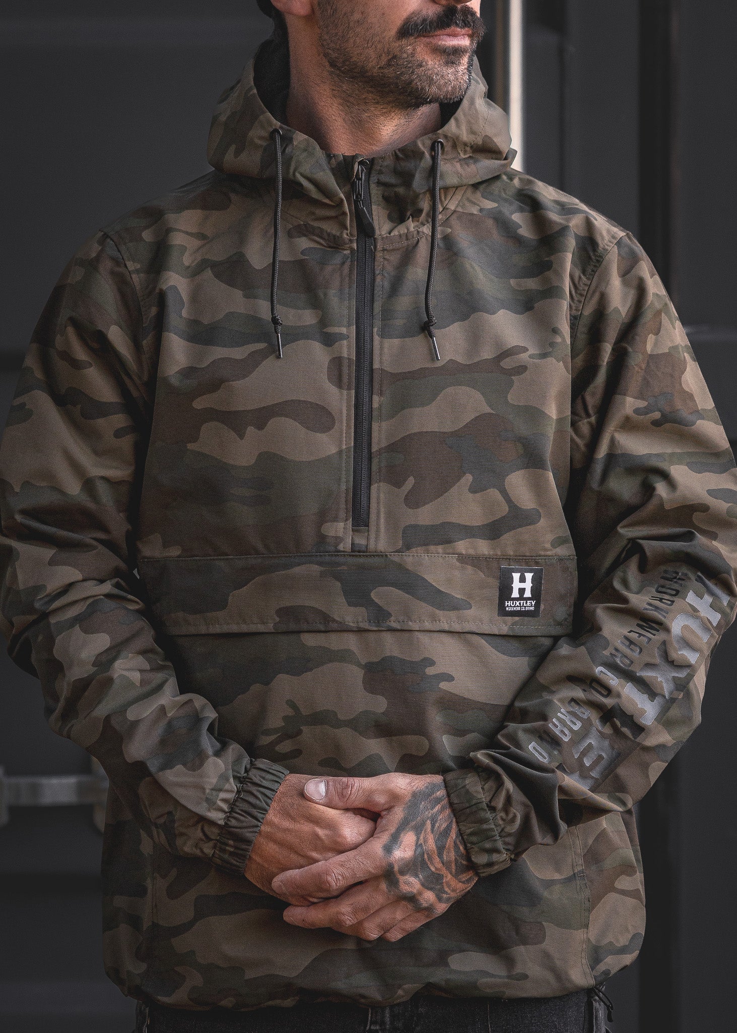 Camouflage anorak hoodie（KHAKI） AK-245 Anorak Woodland Camo – Huxtley