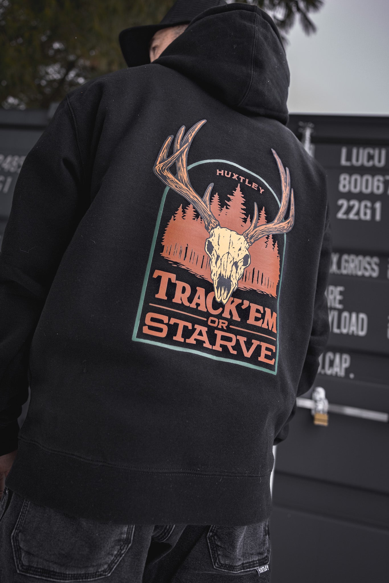 
                  
                    HX-717 Heavyweight Hoodie "Track'em Or Starve"
                  
                